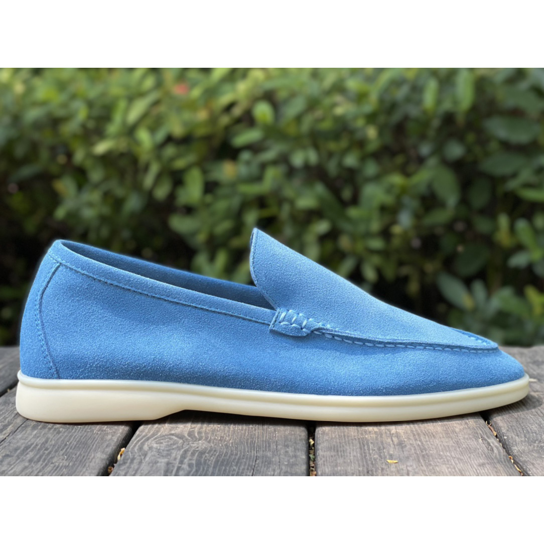 Loro Piana Summer Walk Loafers In Blue - DesignerGu