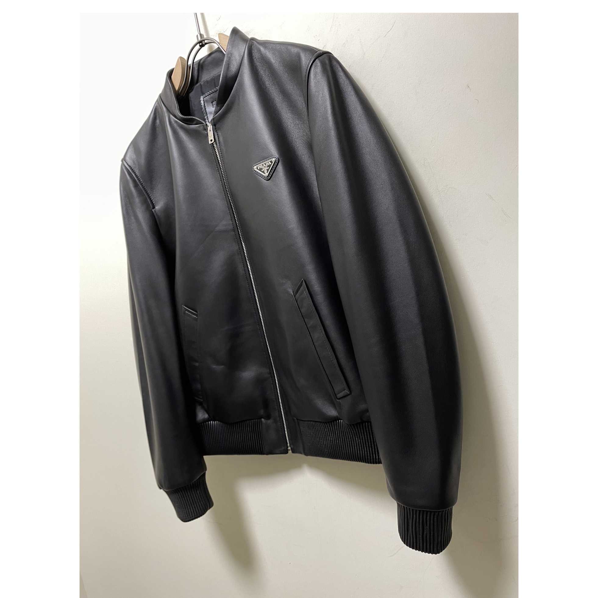 Prada Nappa Leather Bomber Jacket - DesignerGu