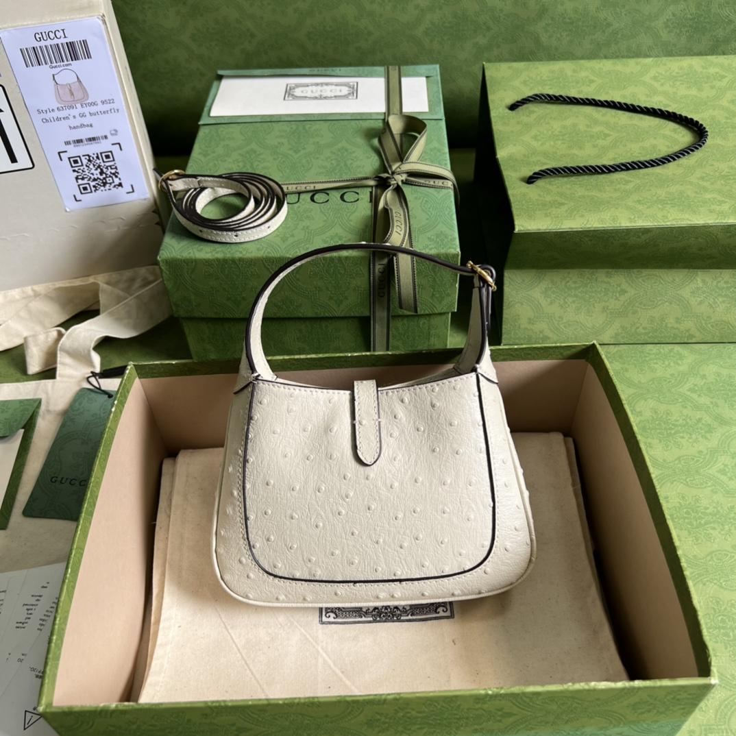 Gucci Jackie 1961 Ostrich Mini Shoulder Bag - DesignerGu