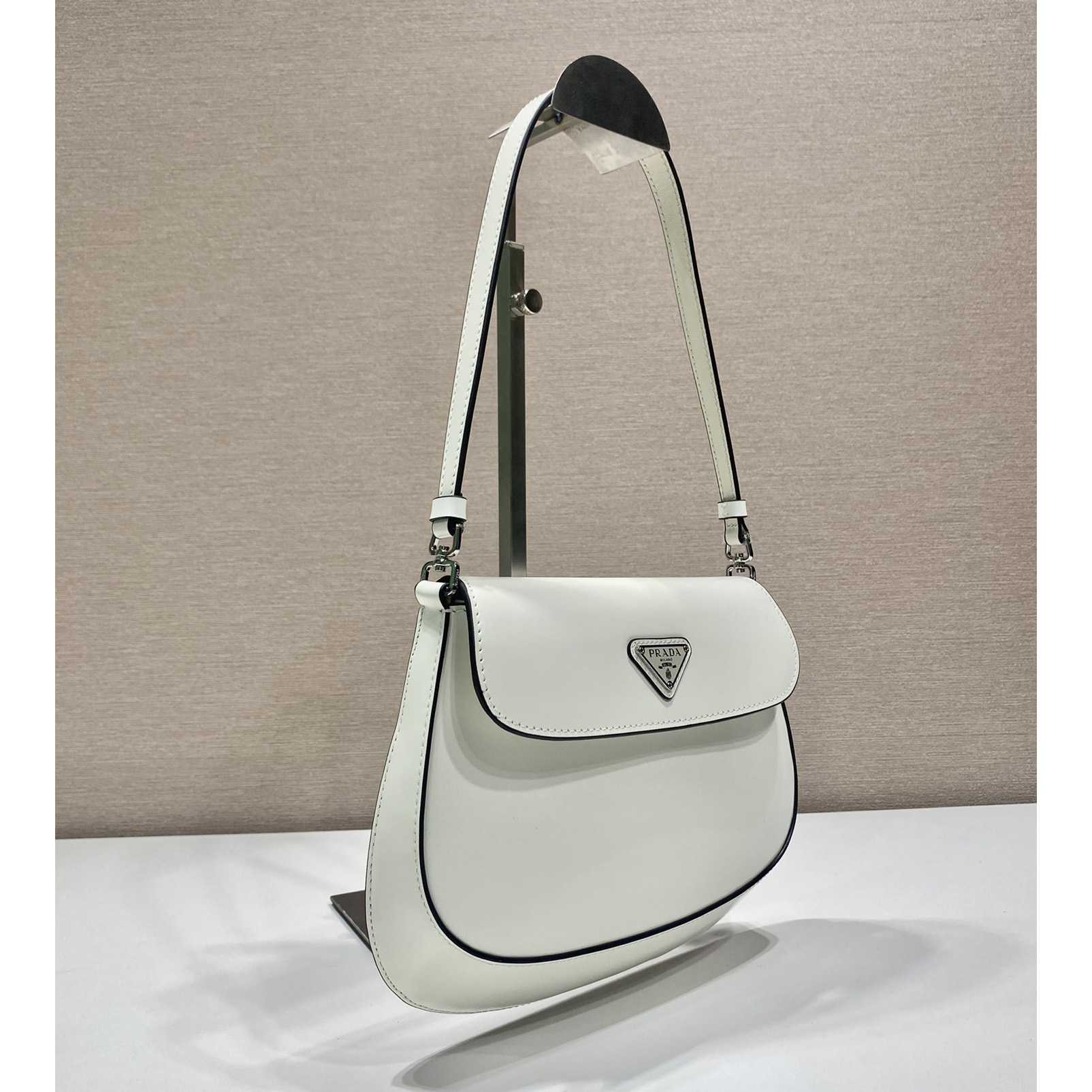 Prada Cleo Brushed Leather Shoulder Bag With Flap - DesignerGu