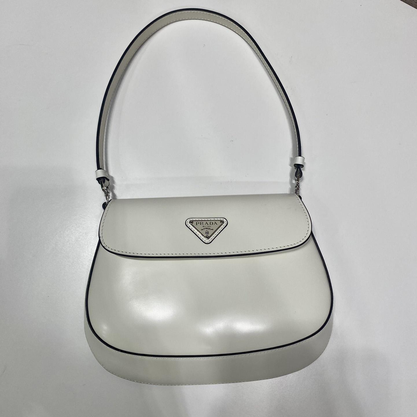 Prada Cleo Brushed Leather Shoulder Bag With Flap - DesignerGu