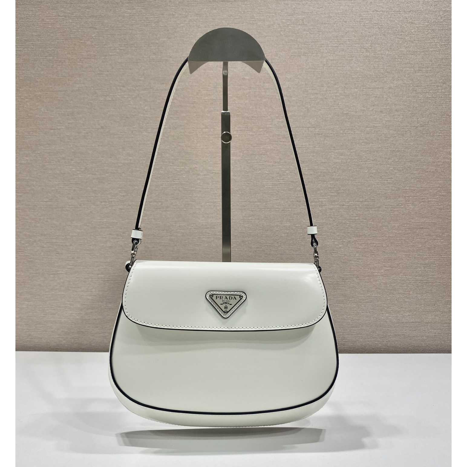 Prada Cleo Brushed Leather Shoulder Bag With Flap - DesignerGu