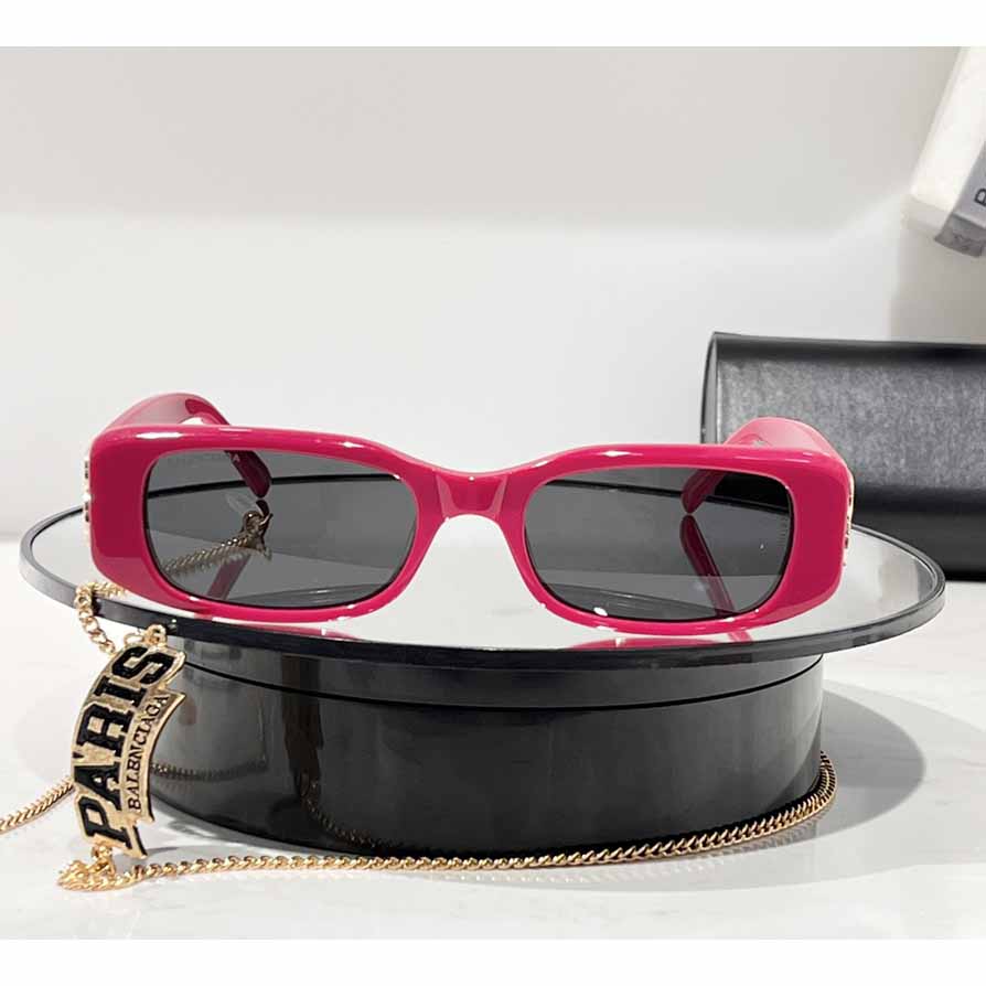 Balenciaga Dynasty Rectangle Acetate Sunglasses - DesignerGu