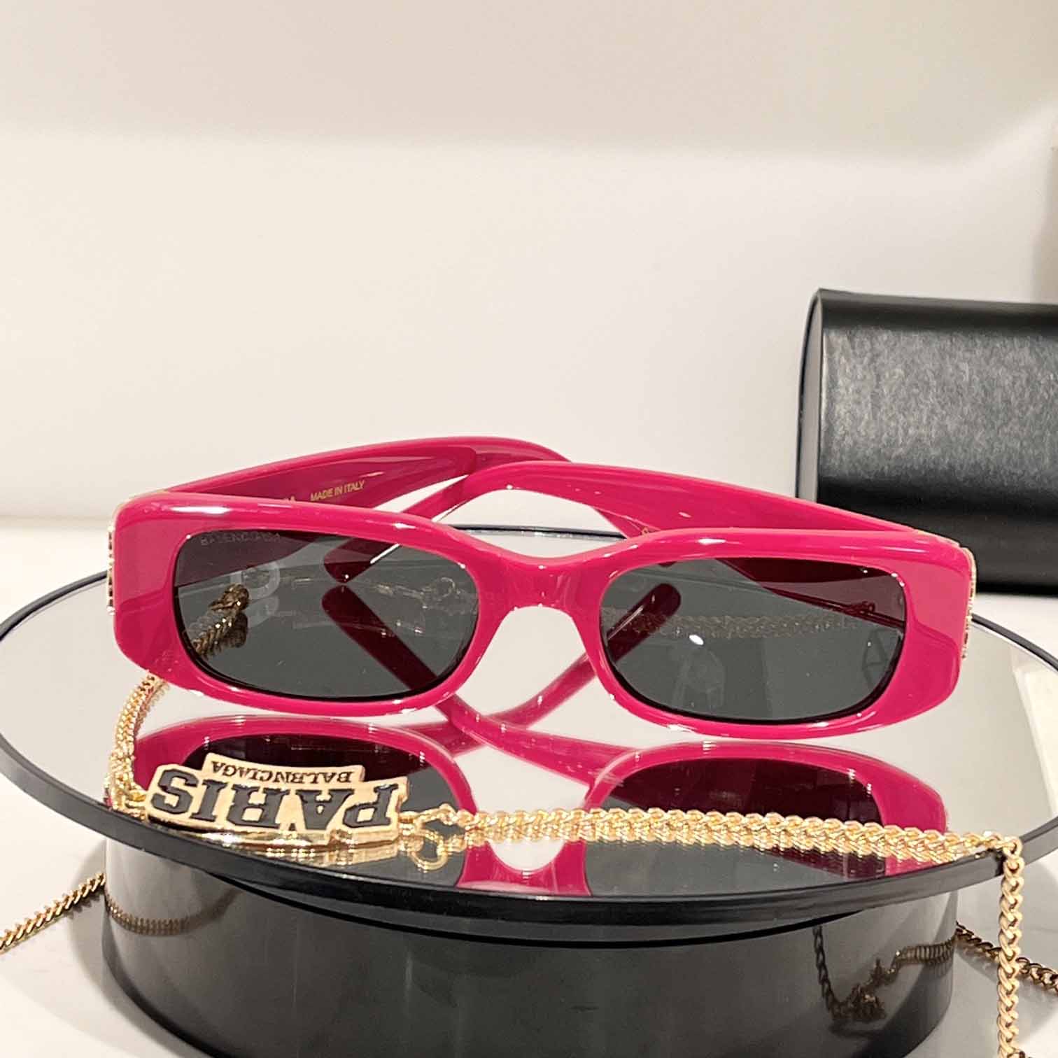 Balenciaga Dynasty Rectangle Acetate Sunglasses - DesignerGu