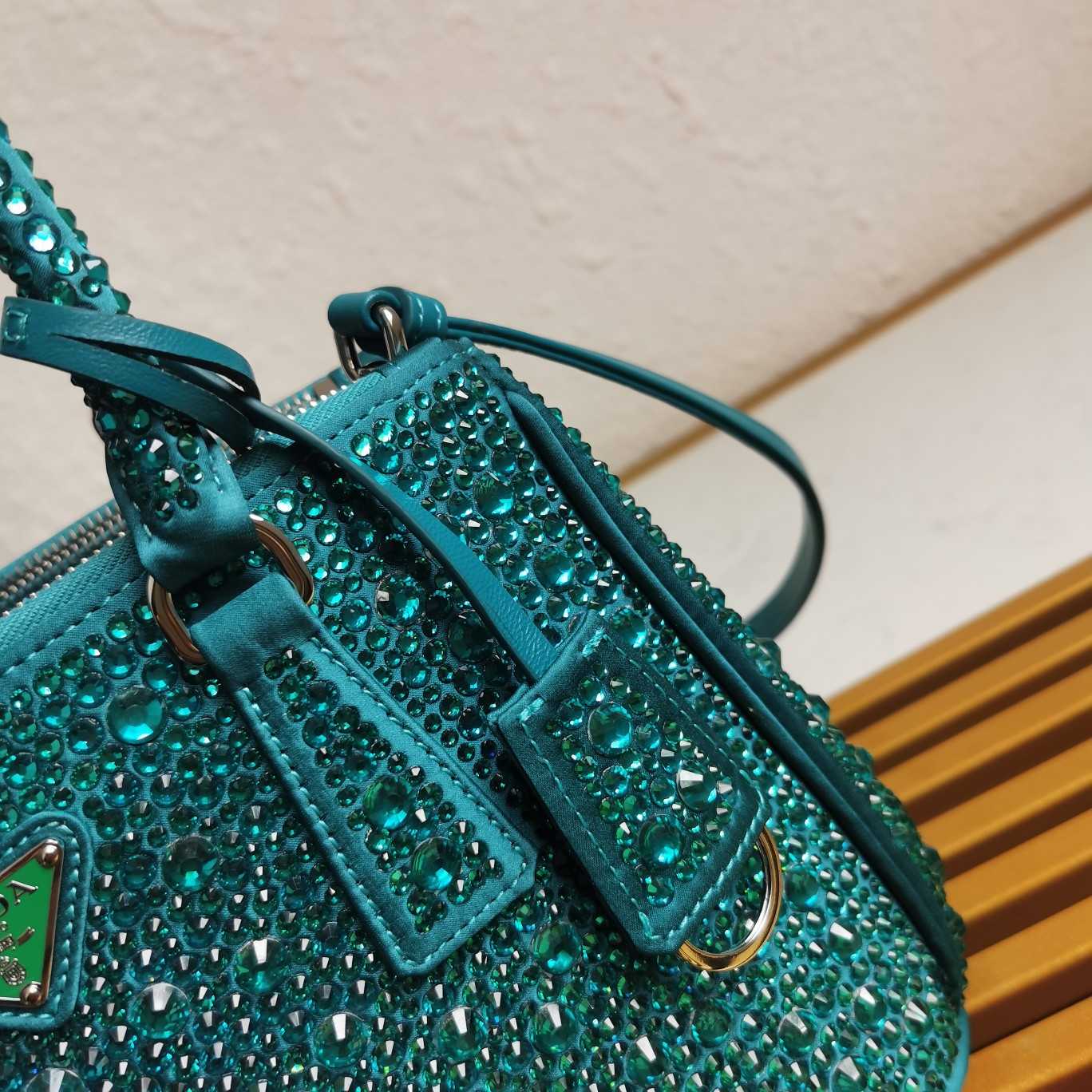 Prada Galleria satin Mini-Bag With Crystals - DesignerGu