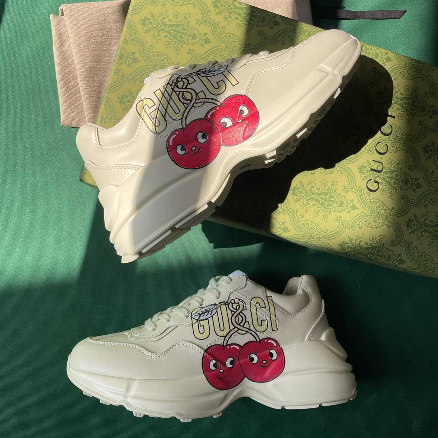 Gucci Rhyton Sneaker With CherryPrint(upon uk size) - DesignerGu