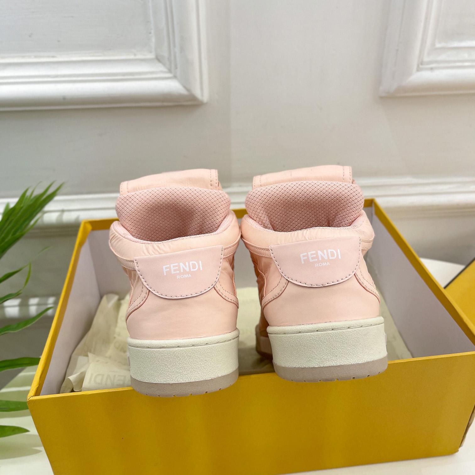 Fendi Match Pink Nylon High-Tops Sneaker - DesignerGu