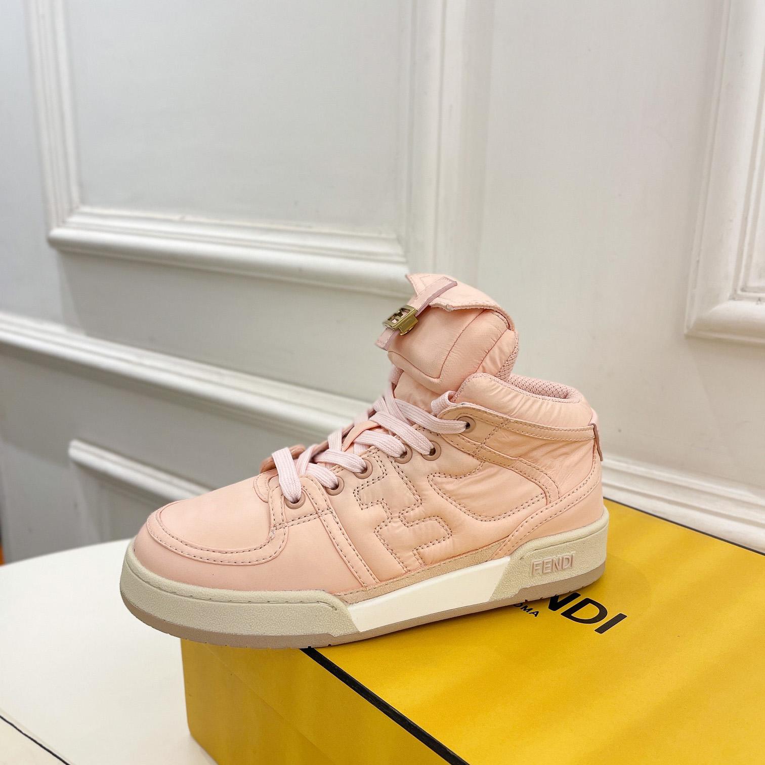 Fendi Match Pink Nylon High-Tops Sneaker - DesignerGu