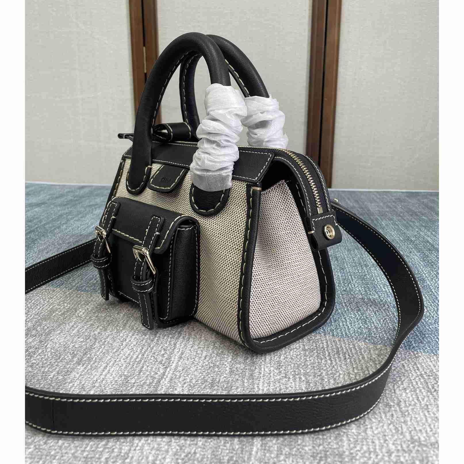 Chloe Edith Beige Black Mini In Shoulder Bags(26.5-16-11cm) - DesignerGu