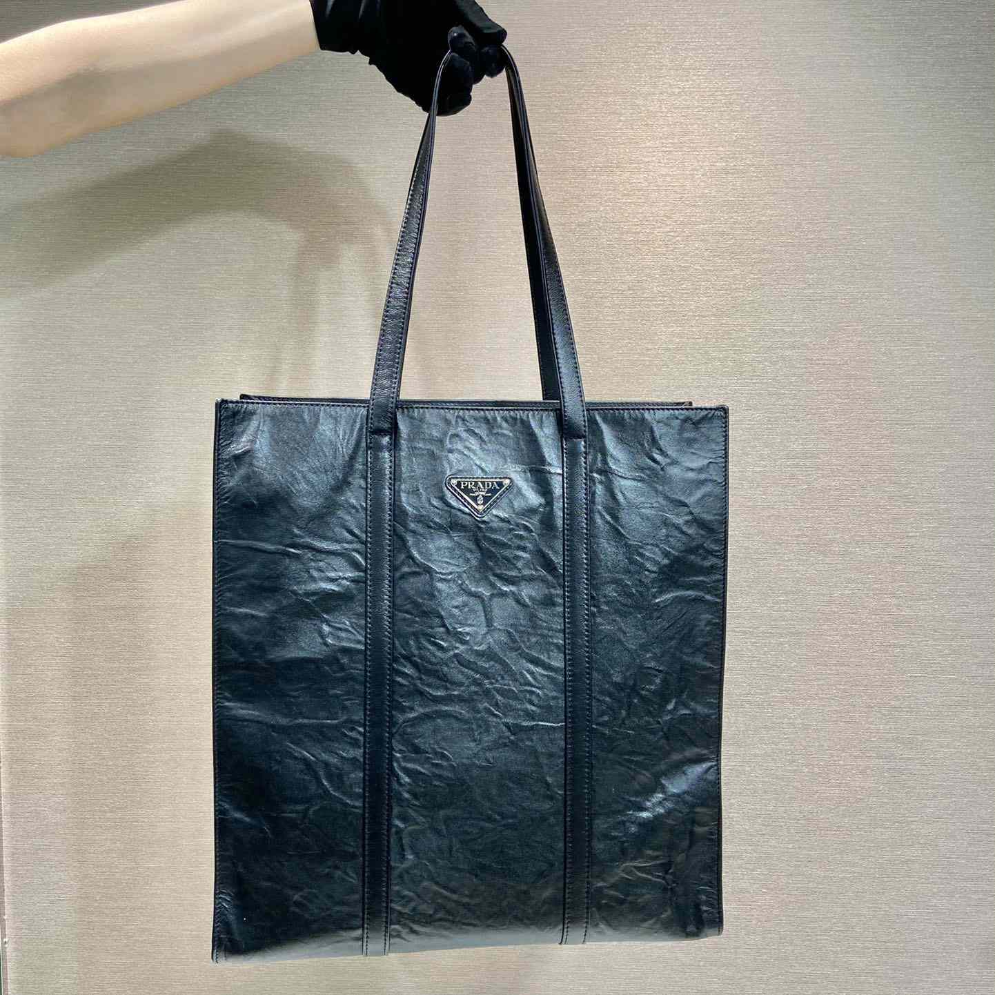 Prada Medium Antiqued Nappa Leather Tote Bag - DesignerGu