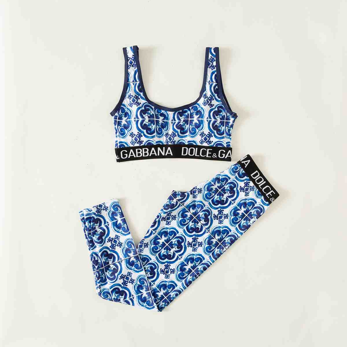 Dolce & Gabbana Majolica Sports Bra & Pants - DesignerGu