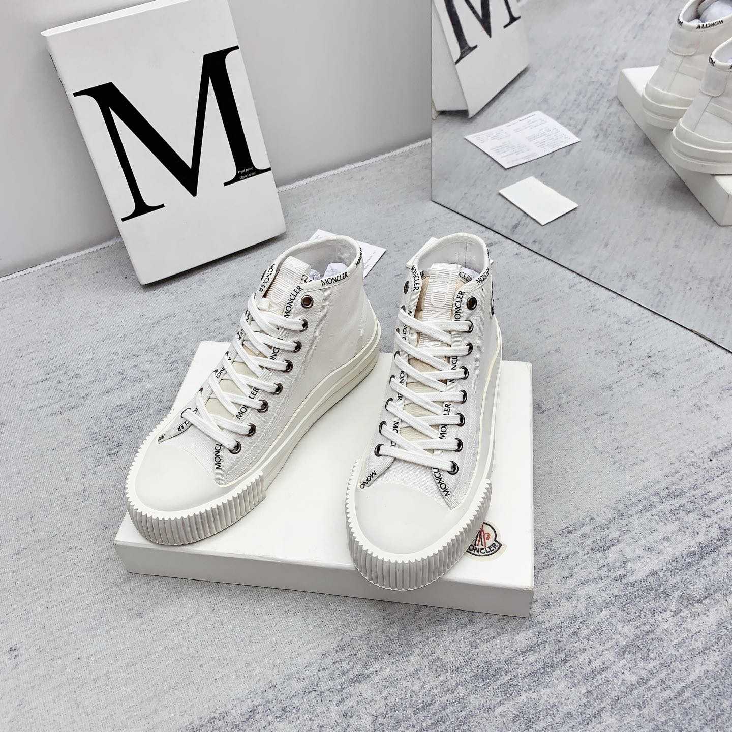 Moncler White Lissex Sneakers - DesignerGu