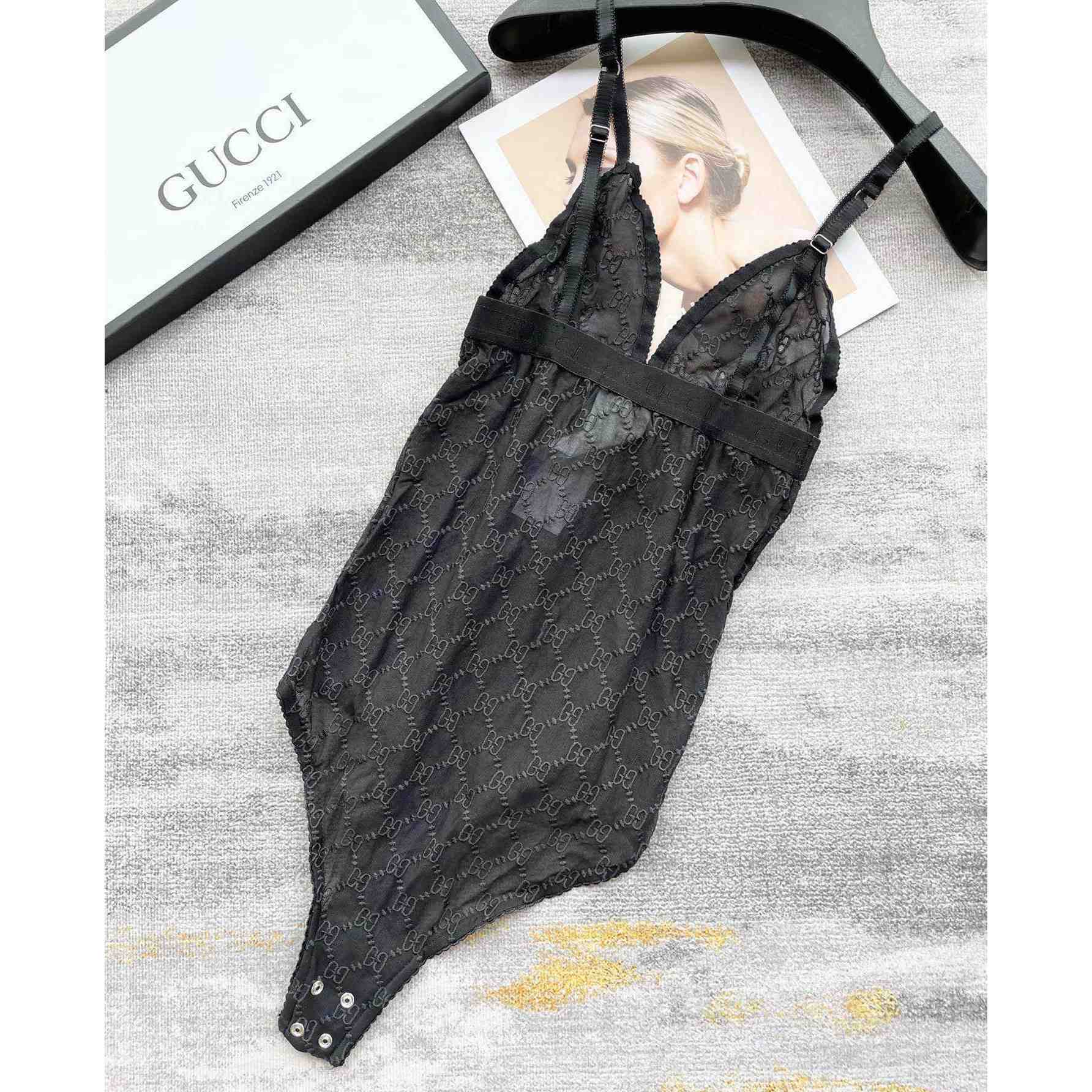 Gucci GG Tulle Bodysuit - DesignerGu