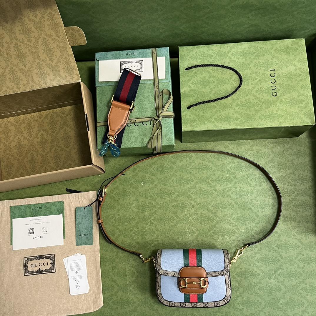 Gucci Horsebit 1955 Mini Bag(20.5-14.5-5cm)   - DesignerGu