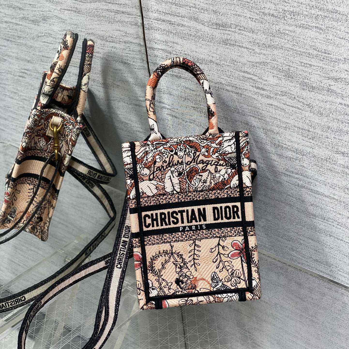 Dior Mini Dior Book Tote Phone Bag - DesignerGu