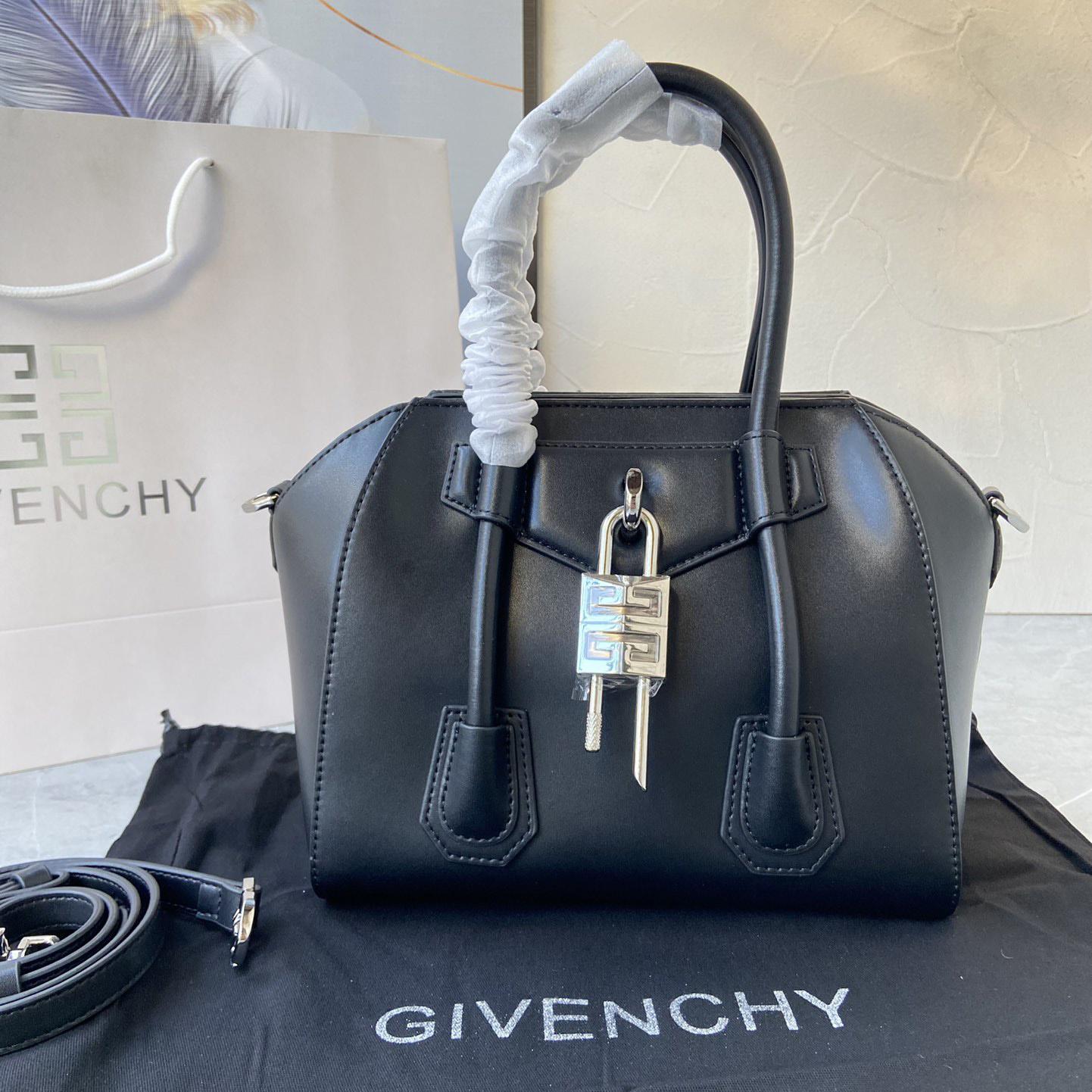 Givenchy Mini Antigona Lock Bag In Box Leather (23*27*13cm) - DesignerGu