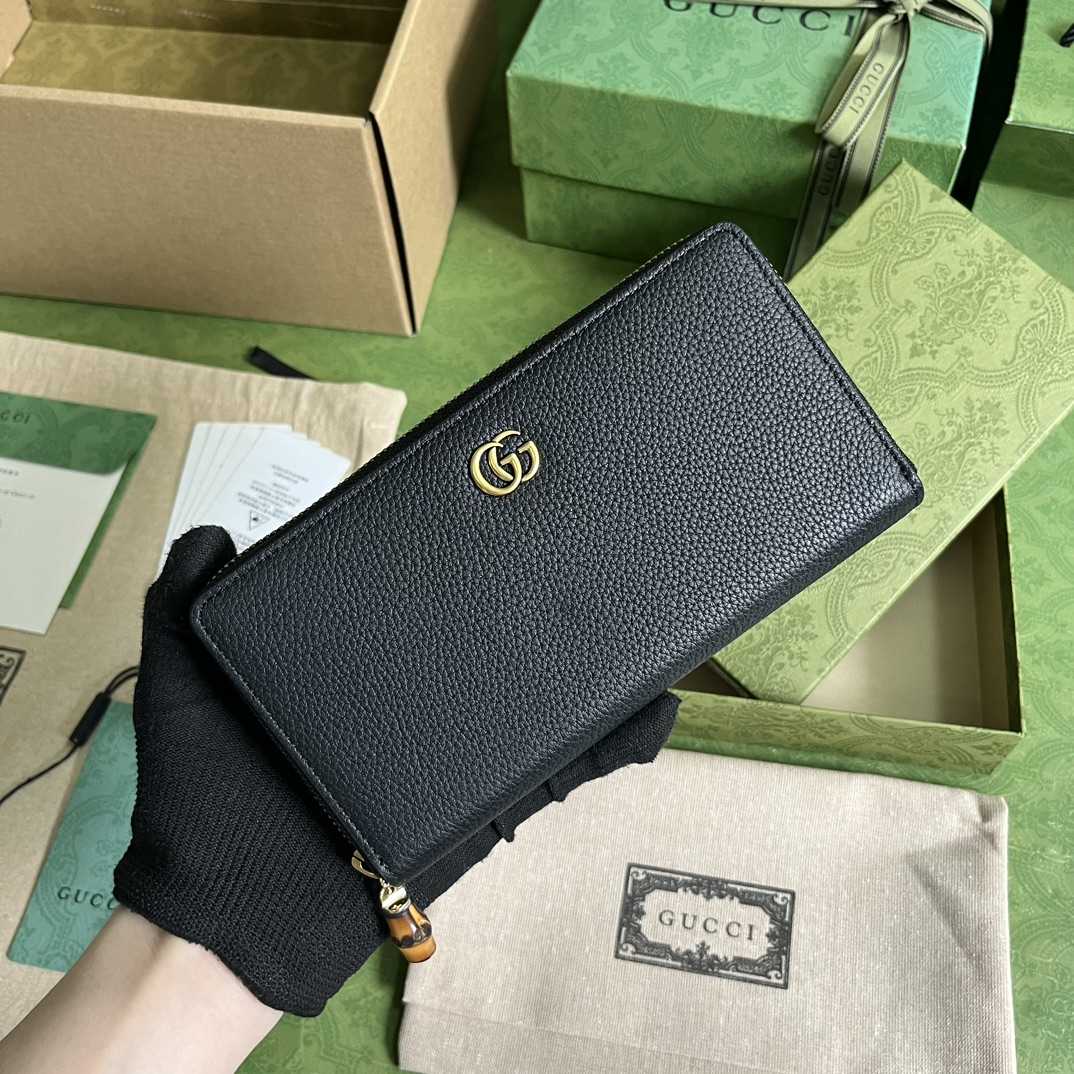 Gucci Zip Around Wallet With Bamboo(19.5*11*3cm) - DesignerGu