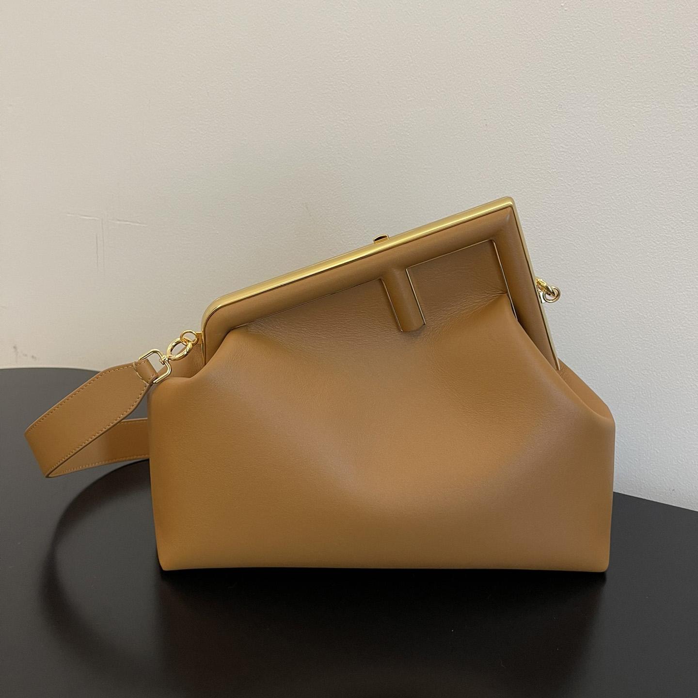 Fendi First Medium Brown Leather Bag - DesignerGu