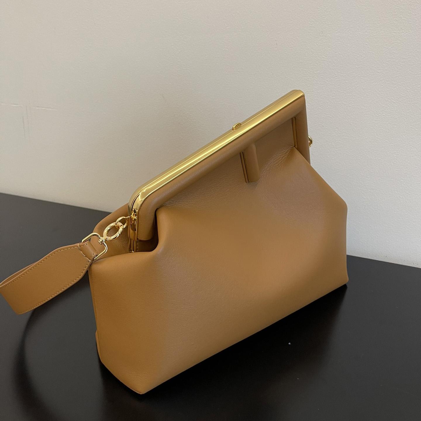 Fendi First Medium Brown Leather Bag - DesignerGu