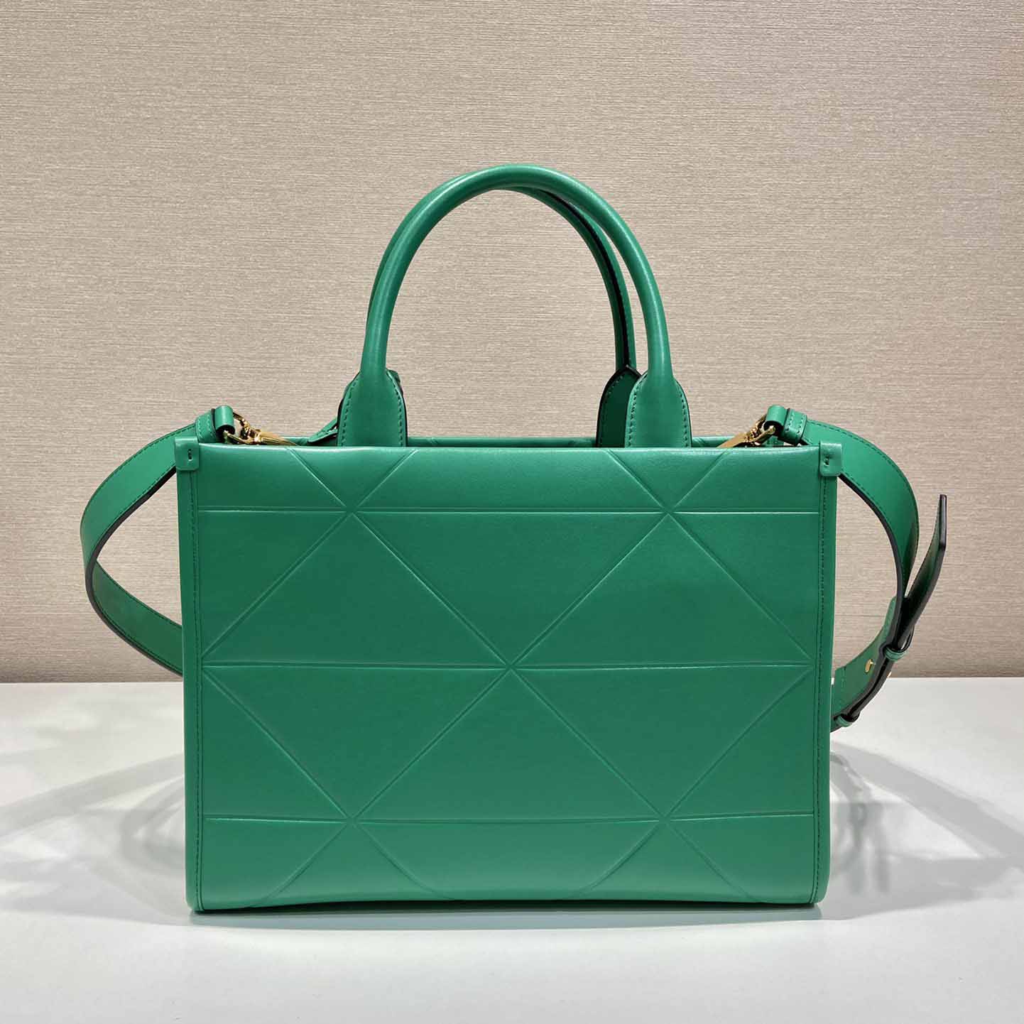 Prada Small Leather Prada Symbole Bag With Topstitching - DesignerGu