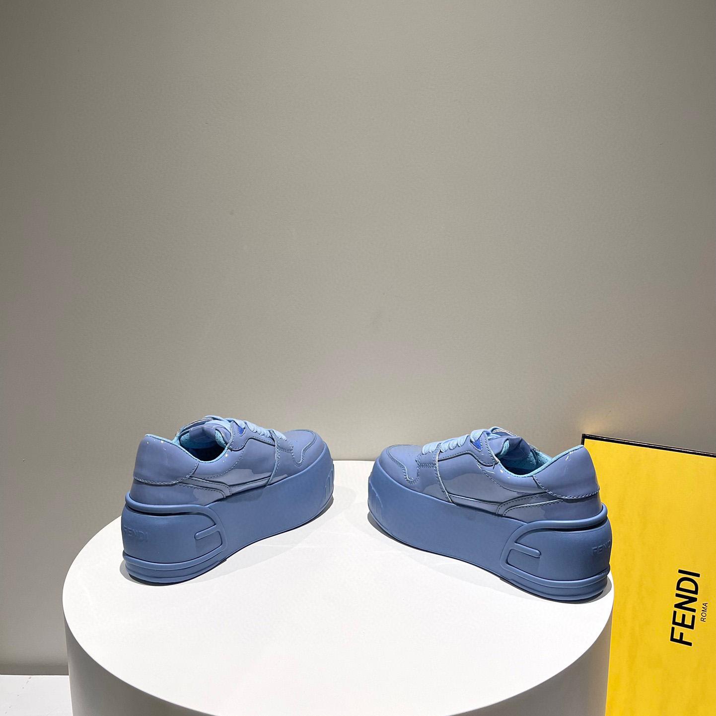 Fendi Fashion Show Blue Leather Low-Tops Sneaker  - DesignerGu