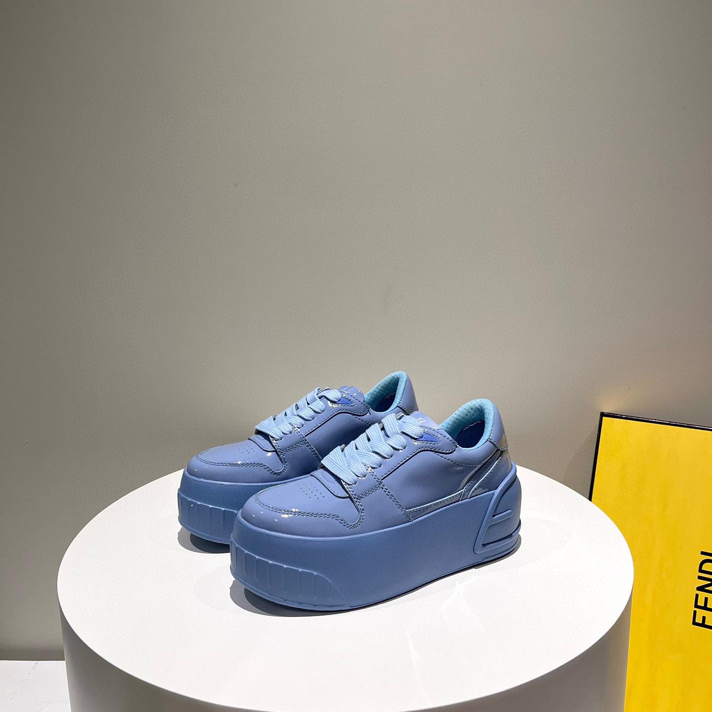 Fendi Fashion Show Blue Leather Low-Tops Sneaker  - DesignerGu