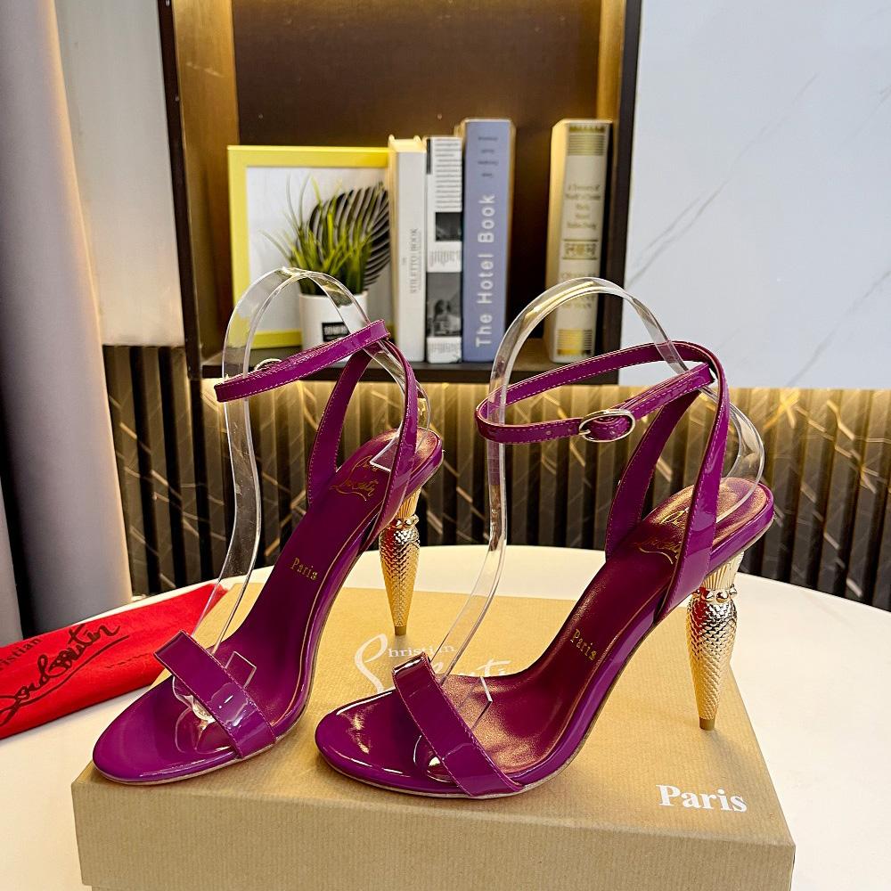 Christian Louboutin Lipqueen 105 Patent Leather Sandals - DesignerGu