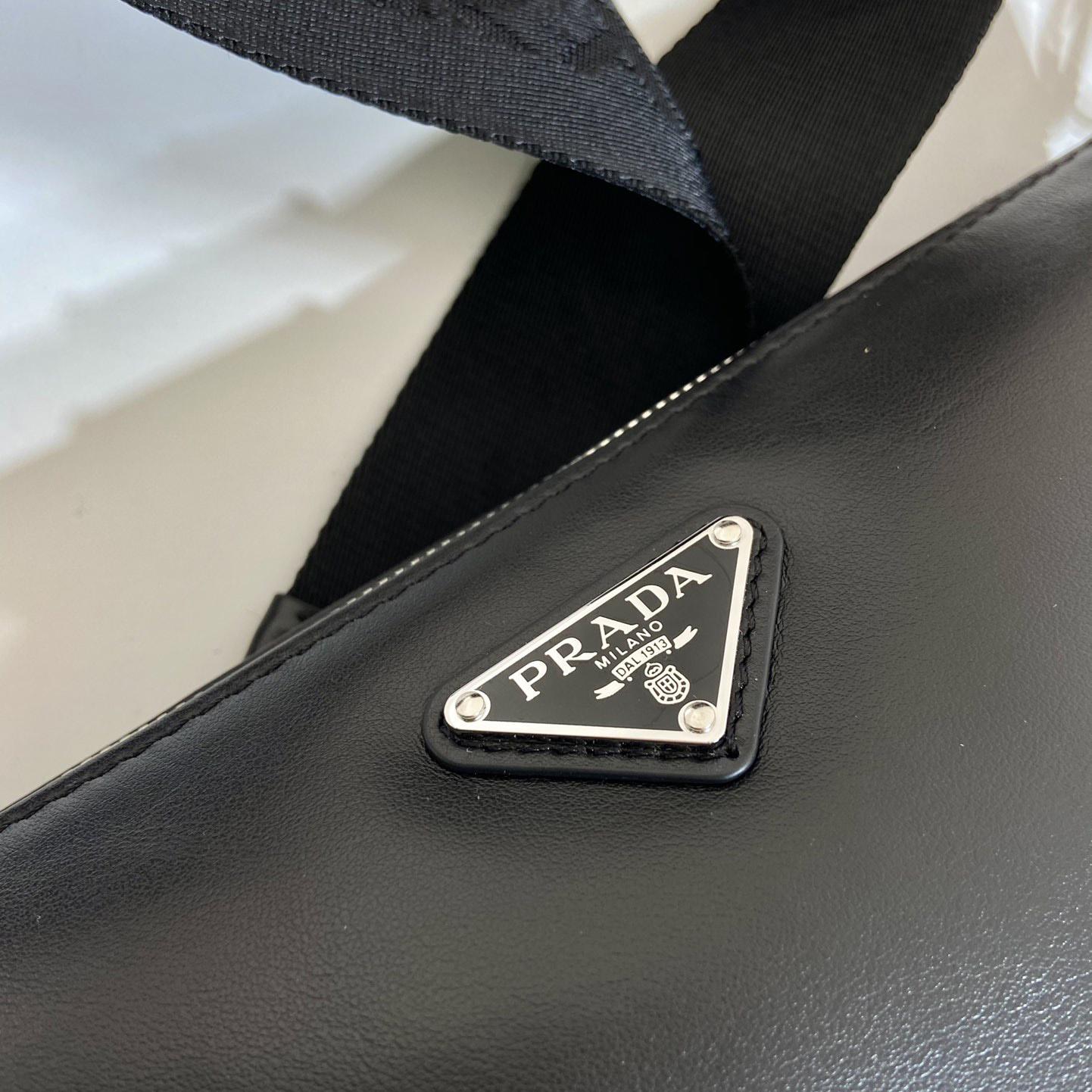 Prada Triangle Leather Bag - DesignerGu