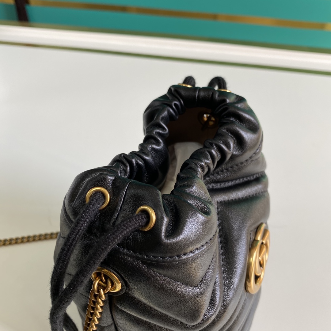 Gucci GG Marmont Mini Bucket Bag(19-17cm) - DesignerGu