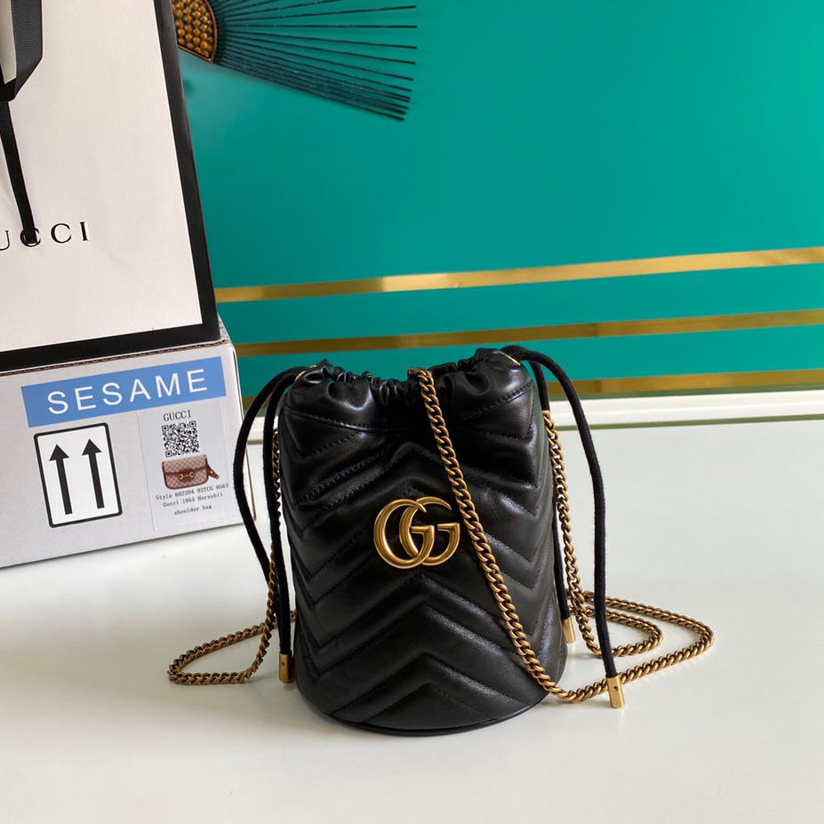 Gucci GG Marmont Mini Bucket Bag(19-17cm) - DesignerGu