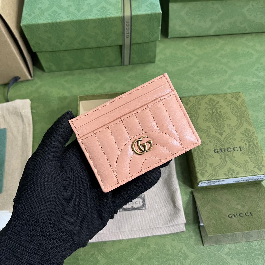 Gucci GG Marmont Matelassé Card Case(10-7cm) - DesignerGu
