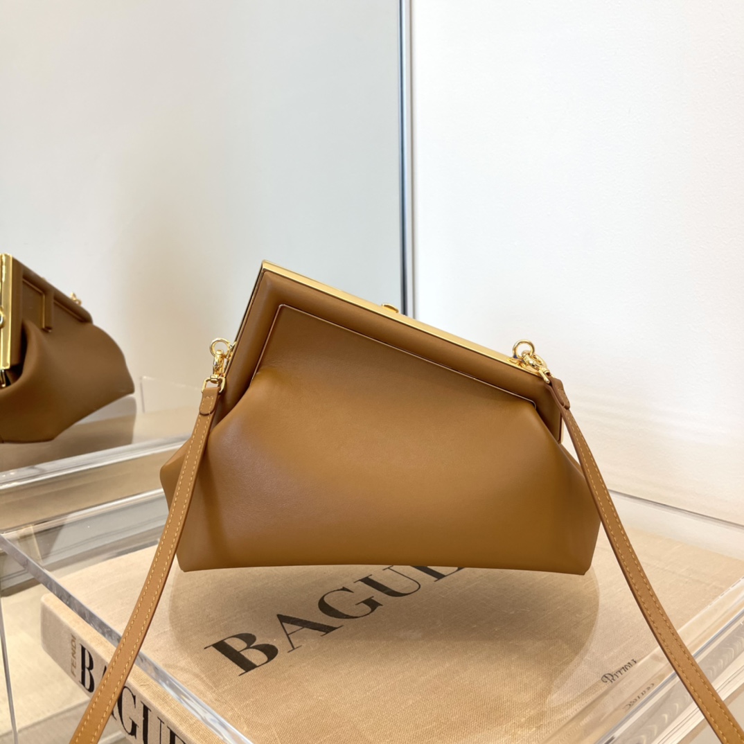 Fendi First Small Brown Leather Bag - DesignerGu