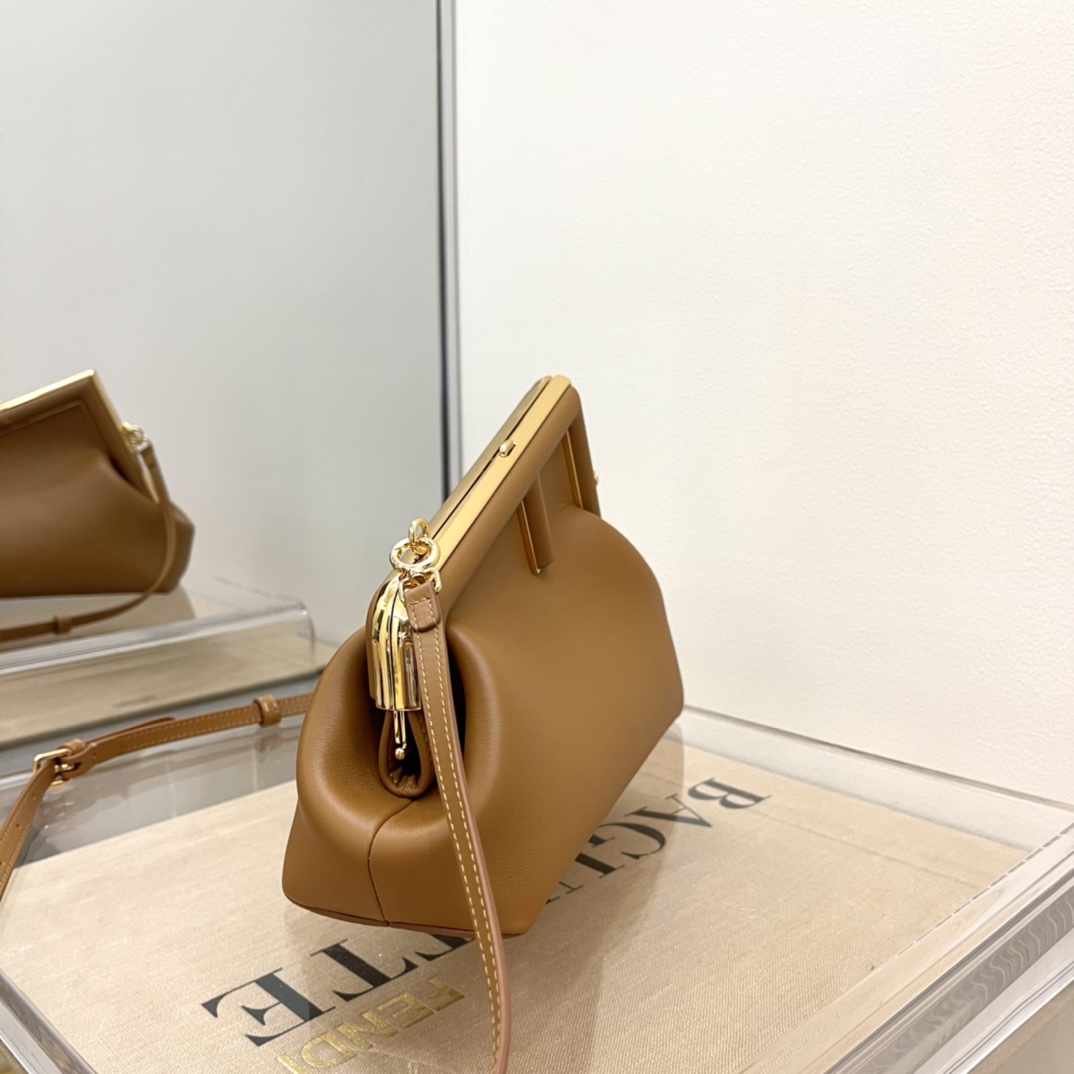 Fendi First Small Brown Leather Bag - DesignerGu