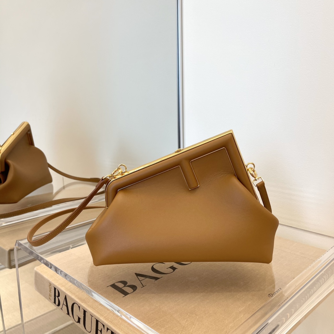 Fendi First Small Brown Leather Bag - DesignerGu