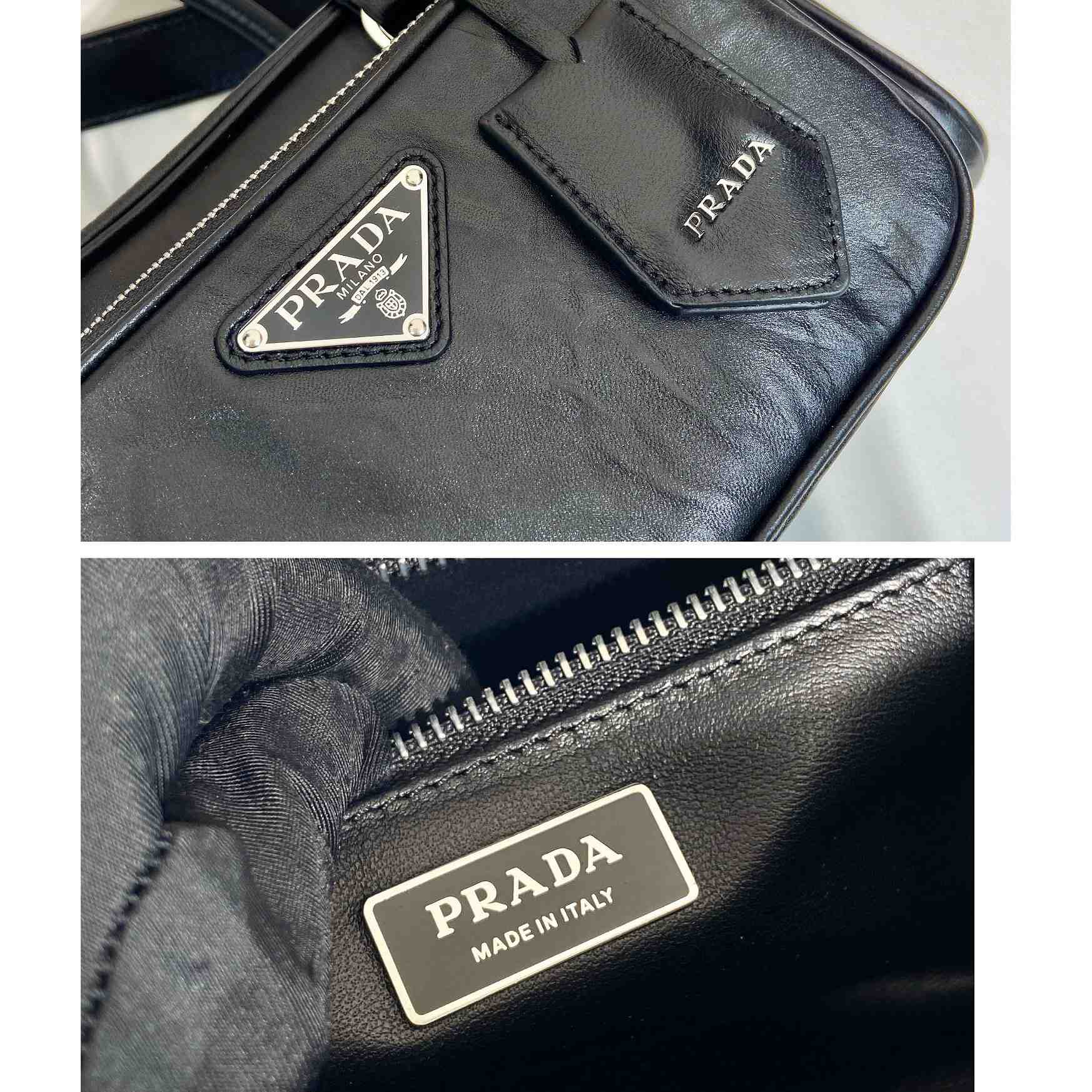 Prada Antique Nappa Leather Multi-pocket Top-handle Bag - DesignerGu