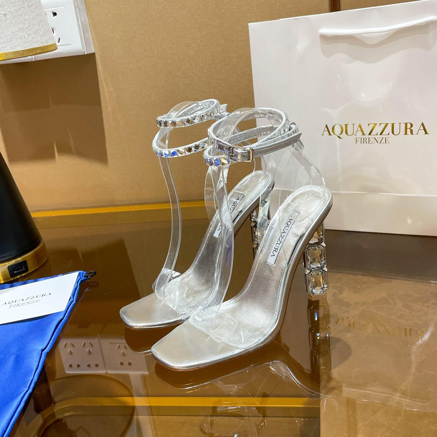 Aquazzura Aura Plexi Sandal 105 - DesignerGu