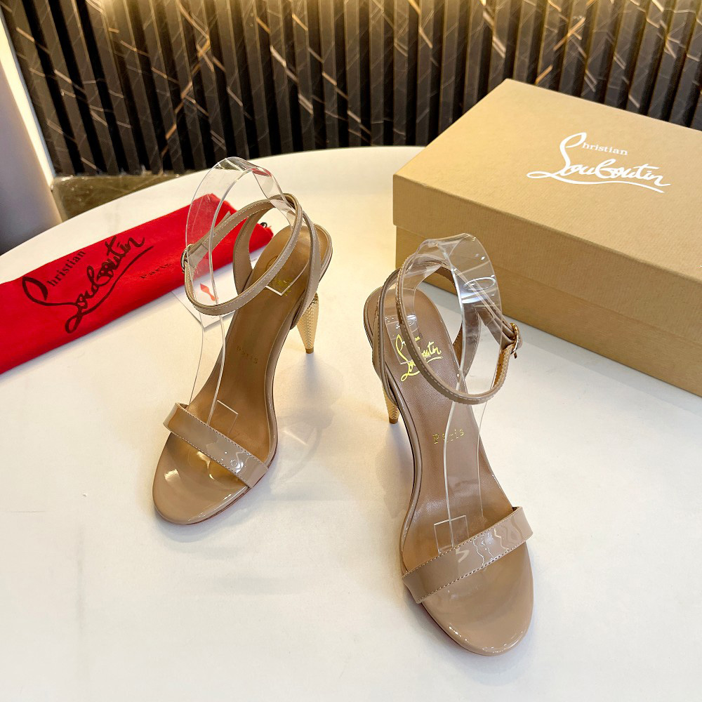 Christian Louboutin Lipqueen 105 Patent Leather Sandals - DesignerGu