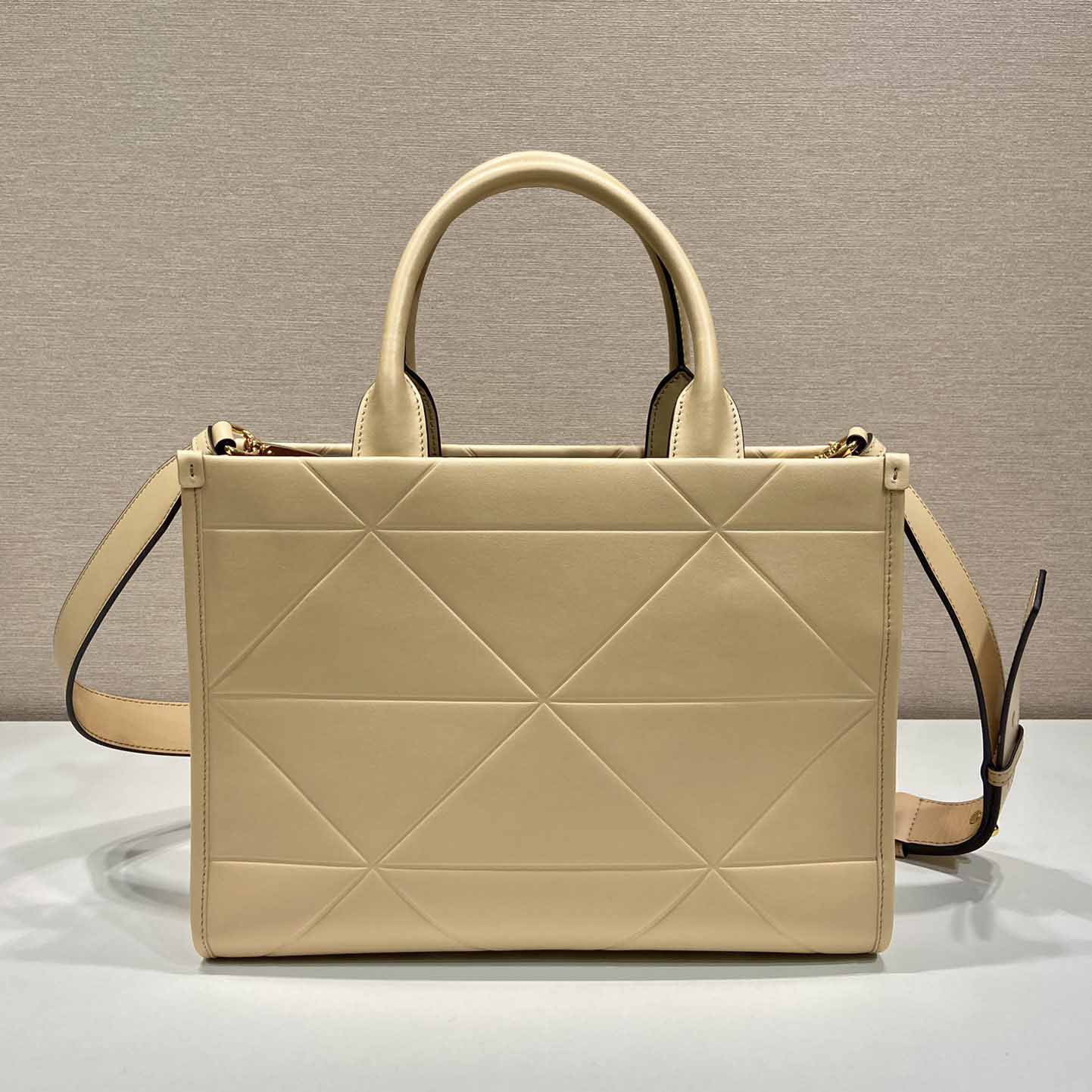 Prada Small Leather Prada Symbole Bag With Topstitching - DesignerGu