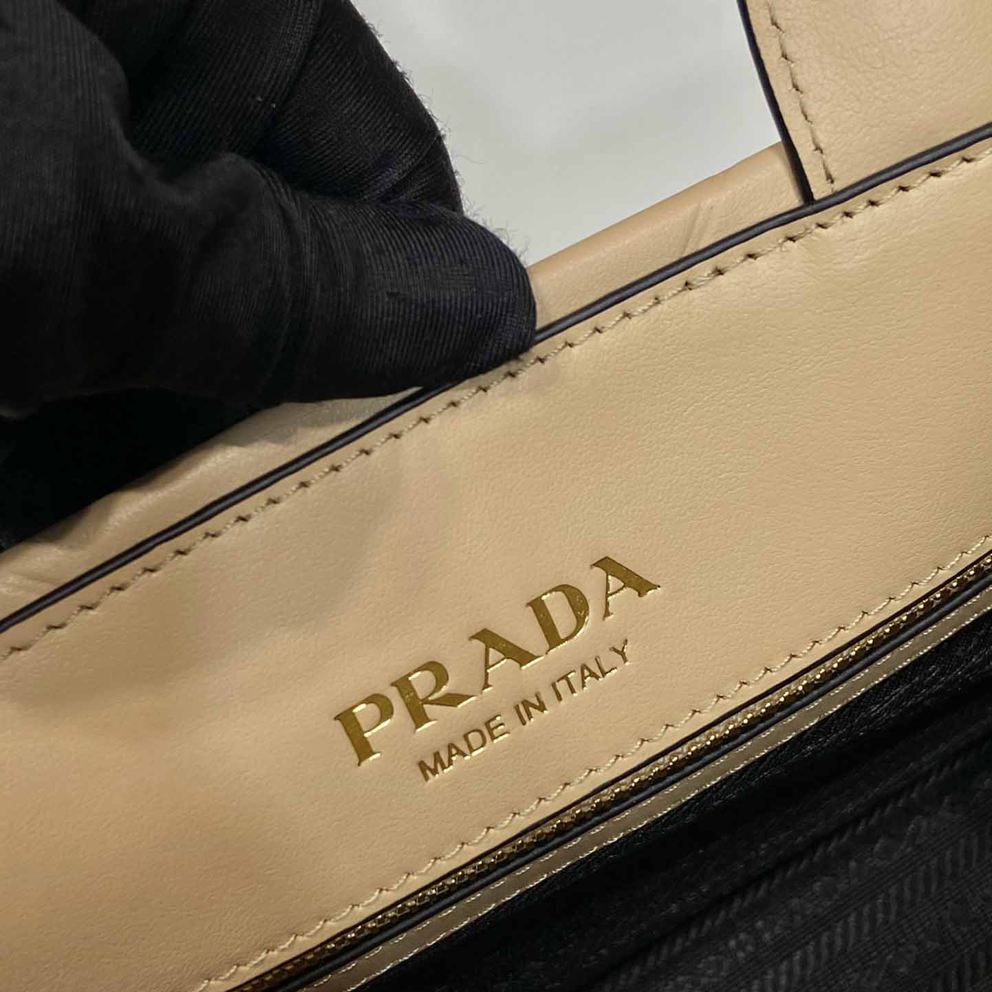 Prada Small Leather Prada Symbole Bag With Topstitching - DesignerGu