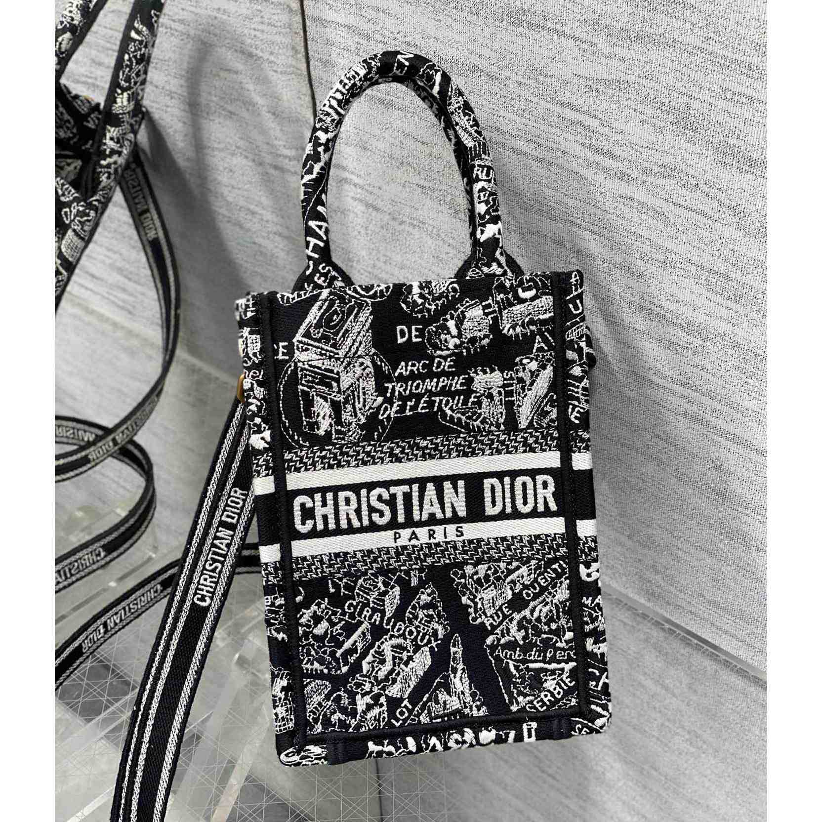 Dior Mini Dior Book Tote Phone Bag - DesignerGu