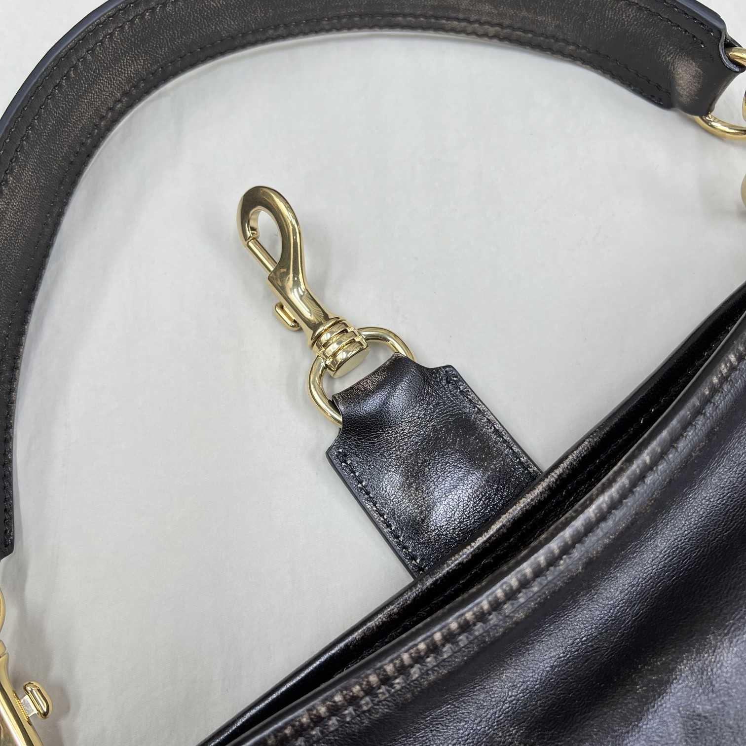 Miu Miu Leather Shoulder Bag With Snap Hook - DesignerGu