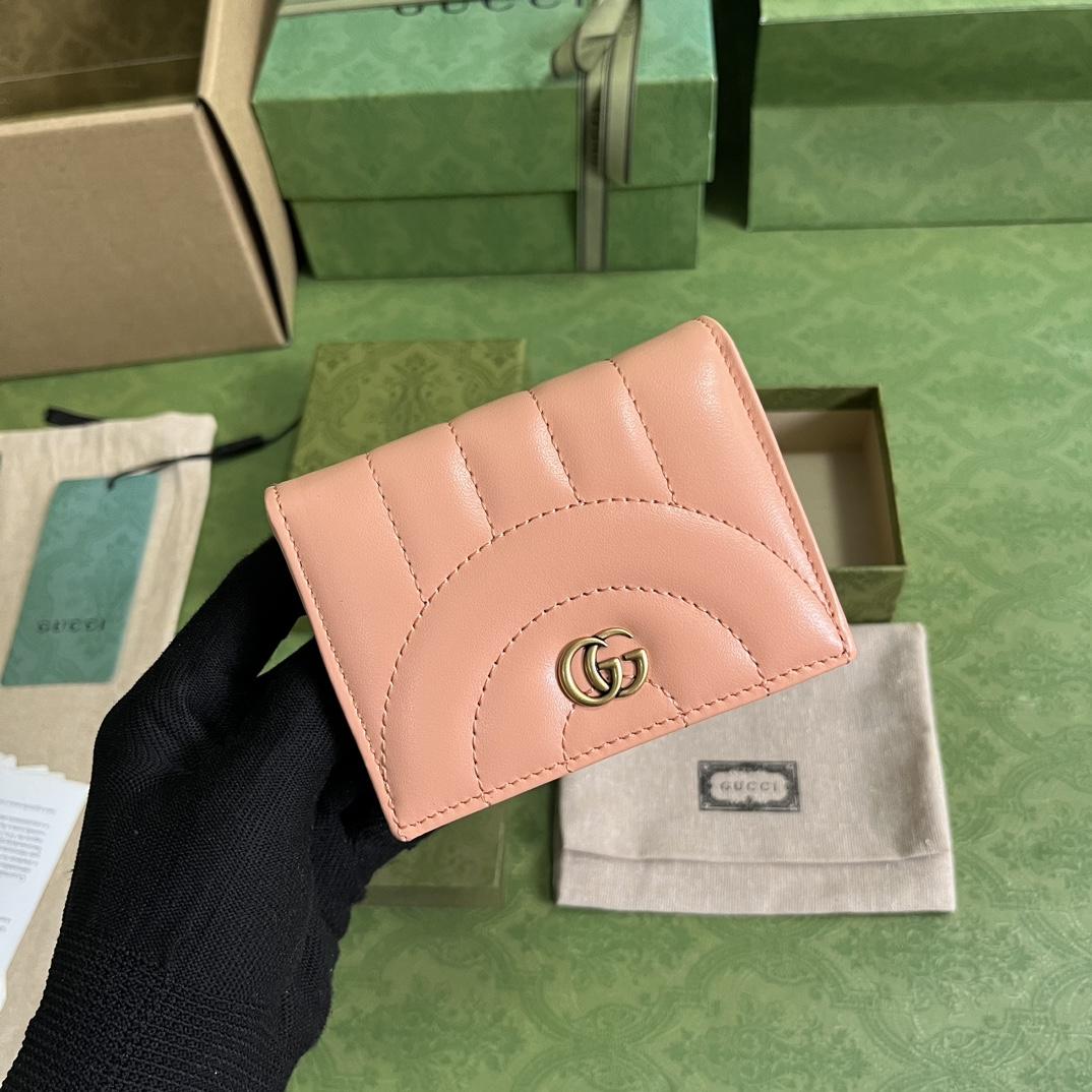 Gucci GG Marmont Matelassé Card Case Wallet - DesignerGu