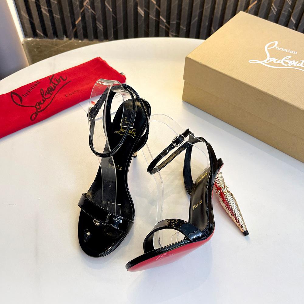 Christian Louboutin Lipqueen 105 Patent Leather Sandals - DesignerGu