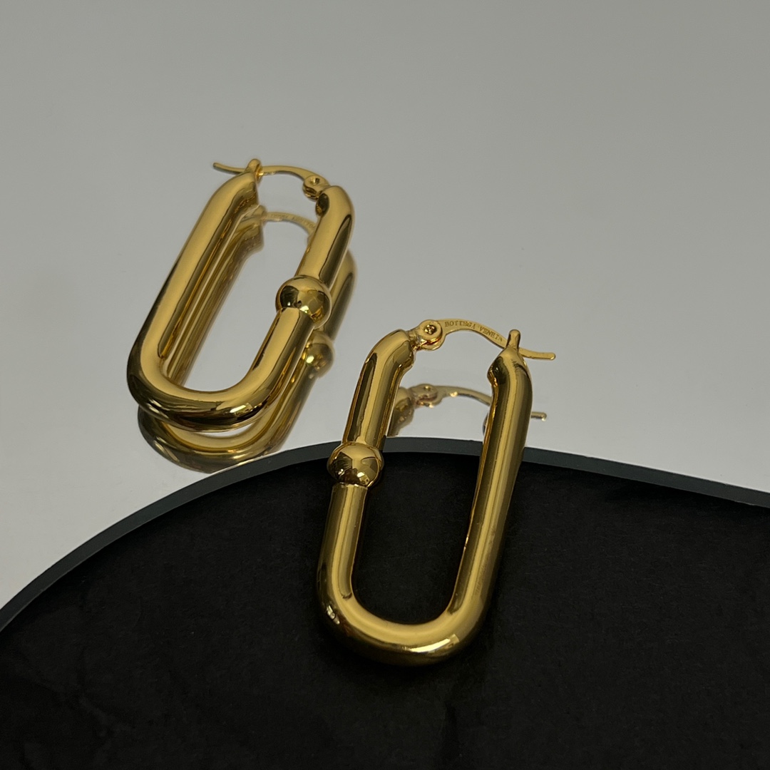 Bottega Veneta Chains Hoop Earrings - DesignerGu