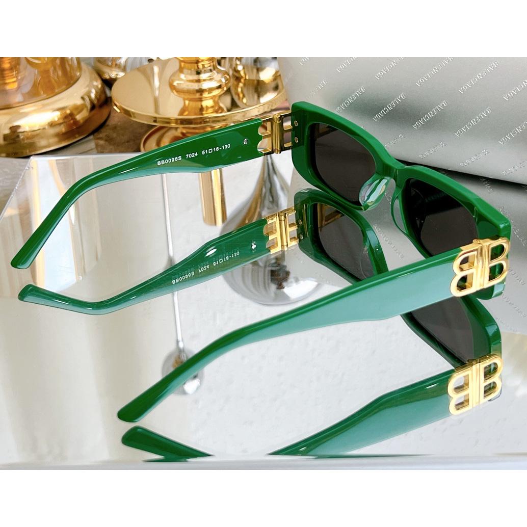 Balenciaga Dynasty Rectangle Sunglasses In Green    bb0096 - DesignerGu