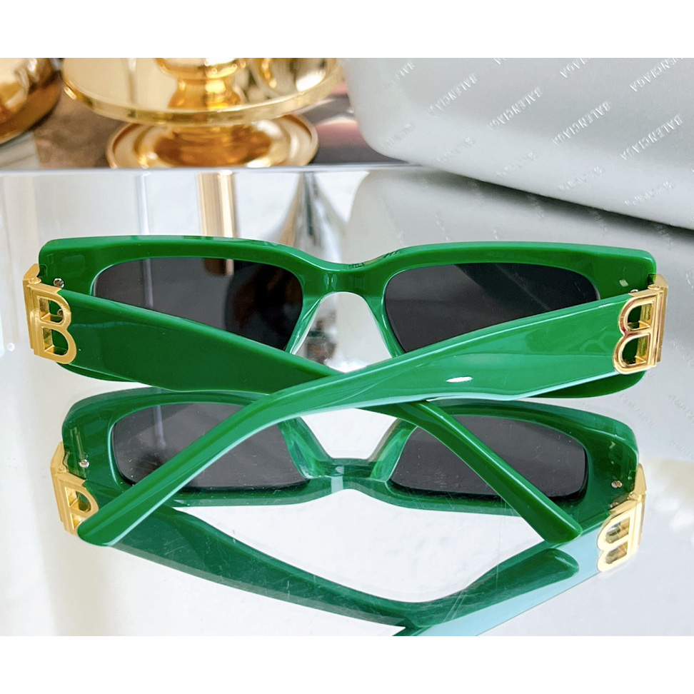 Balenciaga Dynasty Rectangle Sunglasses In Green    bb0096 - DesignerGu