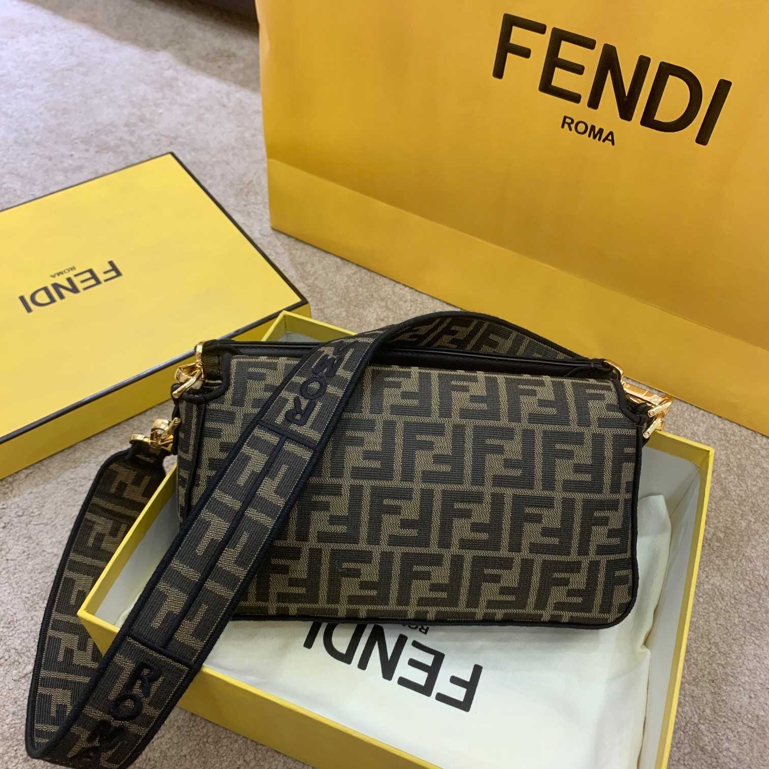 Fendi Baguette Jacquard FF Fabric Bag - DesignerGu