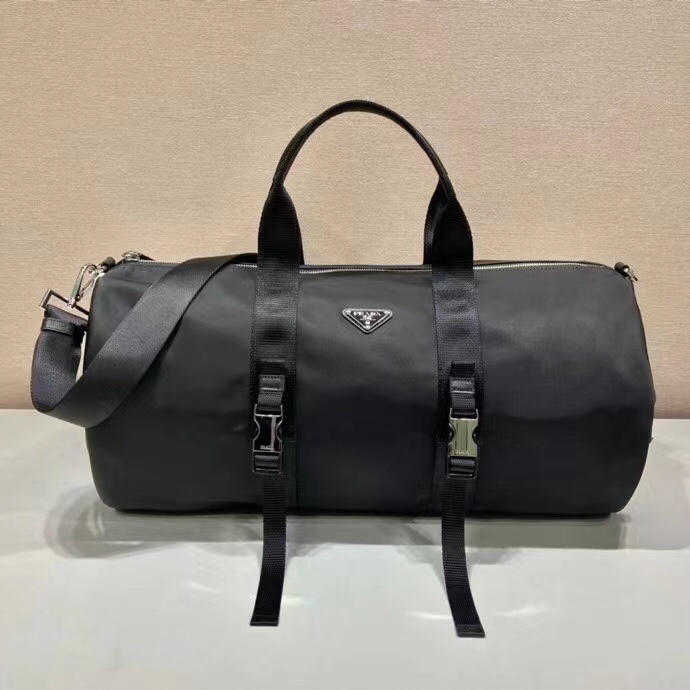 Prada  Nylon And Saffiano Leather Duffle Bag - DesignerGu