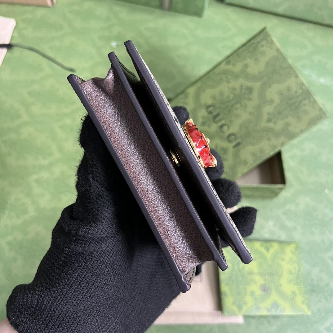 Gucci Card Case Wallet With Double G Strawberry - DesignerGu