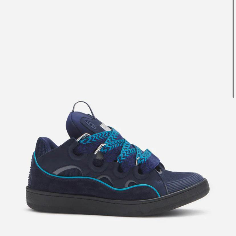 Lanvin Leather Curb Sneakers - DesignerGu